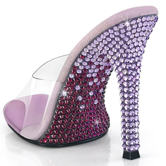 Rhinestone Clear High Heel Shoes - Picture 1 of 8